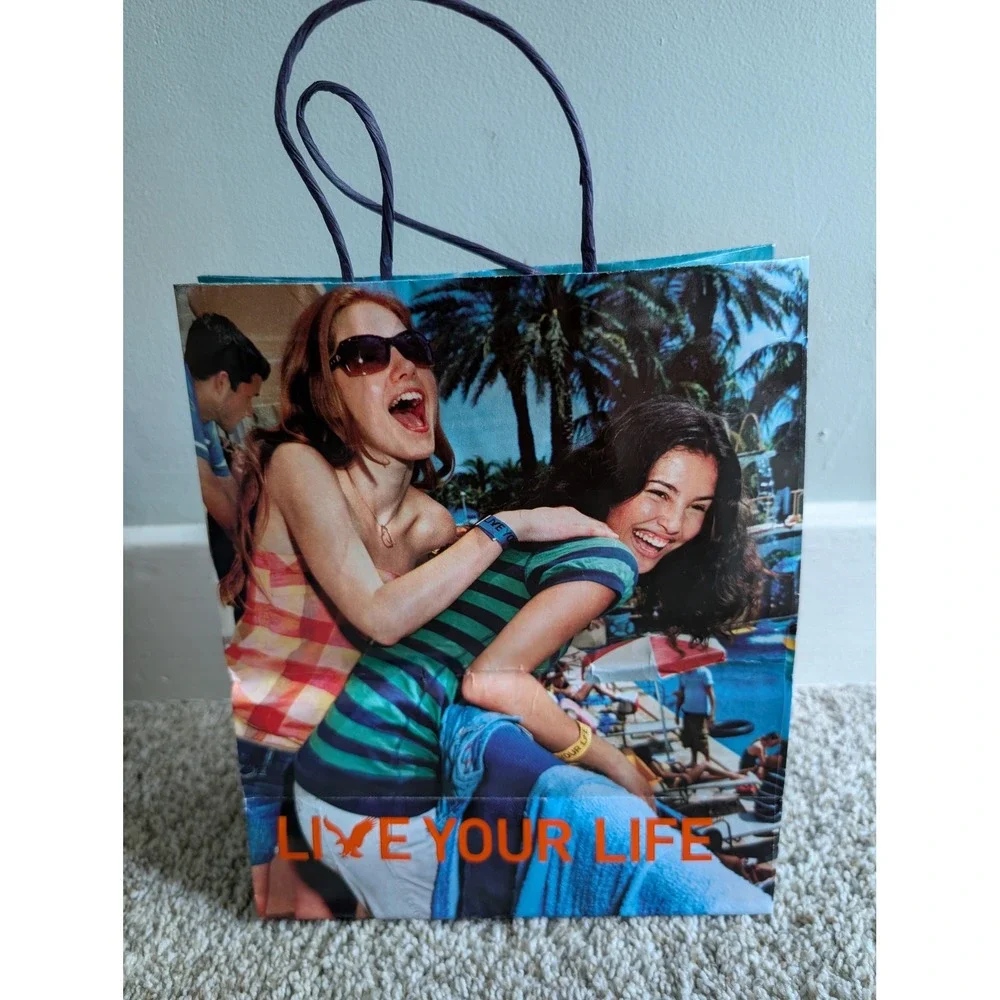American Eagle Y2K Mall Shopping Bag Good Live Your Life Vintage Preppy Summer